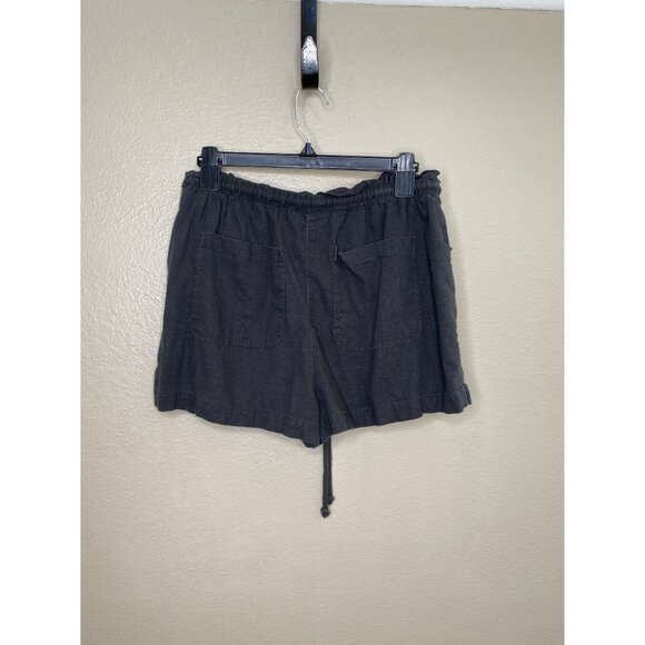 Universal Thread Womens black gray Shorts M‎ linen elastic waist drawstring - Picture 3 of 6